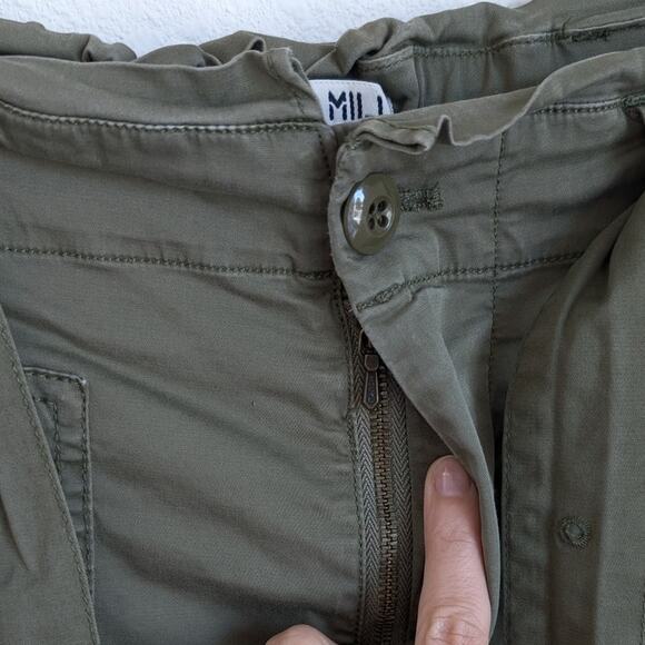 Alex Mill Green Cargo High Waist Cotton Relaxed Tapered Leg Pants, size 4 - Picture 4 of 10